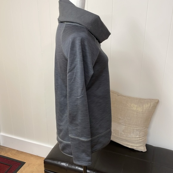 Ascend Tunic Pullover Hi-low Long Sleeve Thumb Hole Gray Fleece Mock - Picture 5 of 10